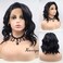 Xiweiya Short Black Curly Wave Mix Color Wig Side Part Synthetic Lace Front Wigs Short Black Soft Wig Hair Replacement Wig for Women, Drag Queen Makeup 14 inch