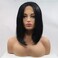 Xiweiya Wig Natural Pure Black Wig 13*3 Synthetic Lace Front Wig Middle Part with Heat Resistant Fiber Black Silky Straight Hair Soft for Women Everyday Wear 12 Inches