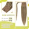 RUNATURE Human Hair Ponytail Extension Blonde Ponytail Hair Extension Ponytail Dark Blonde Highlight Caramel Blonde Short Ponytail Human Hair Extensions Straight Pony Tails Hair Extension 12 Inch 70g