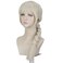 Blonde Wig for Women, Long Golden Big Braids Wig with Air Bangs, Long Platinum Blonde Pigtails Wig with Pink Glitter Bow Hair Ties for Party Costume Halloween