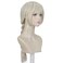 Blonde Wig for Women, Long Golden Big Braids Wig with Air Bangs, Long Platinum Blonde Pigtails Wig with Pink Glitter Bow Hair Ties for Party Costume Halloween