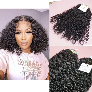 Invisible Kinky curly loose curly wave tape in hair extensions Natural black remy hair 20pcs 50g 3C Irregular curls soft curly for black women strong tape can be dyed
