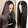 V Part Wigs Human Hair Straight Brazilian Human Hair Wigs for Black Women Upgrade U Part Wigs No Leave Out No Sew in NO Glue 180% Density Natural Color (20inch, V Part Straight Wig)
