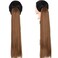 26 Inch (Can Be 28 Inch) Long Straight Hair Ponytail Extension Synthetic Hairpiece Ponytail 2 Clips in Straight Hair Extensions 130g/Piece Straight Hair Drawstring Ponytail For Ladies Straight#18/24