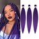 Umylar Pre stretched Braiding Hair 16 '' Braiding Hair Extensions Hot Water Setting Synthetic Hair Pre Stretched Crochet Braids Hair Yaki Texture(3 Packs,Purple#）