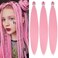 Pink Braiding Hair Pre Stretched - 28 Inch 3 Pack Long Braid Hair Extensions for Women Box Braids Hair Yaki Texture Professional Synthetic Softness Knotless Easy to Install