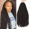 24 inch Butterfly Locs Crochet Hair Distressed Faux Locs Pre Looped Crochet Hair for Black Women 6 Packs Long Butterfly Soft Locs Hair Extension(24inch,#4)