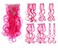 SWACC 7 Pcs Full Head Party Highlights Clip on in Hair Extensions Colored Hair Streak Synthetic Hairpieces (20-Inch Curly, Hot Pink)