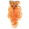SWACC 7 Pcs Full Head Party Highlights Clip on in Hair Extensions Colored Hair Streak Synthetic Hairpieces (20-Inch Curly, Orange)