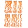 SWACC 7 Pcs Full Head Party Highlights Clip on in Hair Extensions Colored Hair Streak Synthetic Hairpieces (20-Inch Curly, Orange)