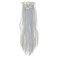 SWACC 7 Pcs Full Head Party Highlights Clip on in Hair Extensions Colored Hair Streak Synthetic Hairpieces (22-Inch Straight, Silver)