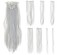 SWACC 7 Pcs Full Head Party Highlights Clip on in Hair Extensions Colored Hair Streak Synthetic Hairpieces (22-Inch Straight, Silver)
