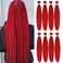 Liang Dian Pre-Stretched Braiding Hair 28 Inch 8 packs Hot Water Setting Synthetic Hair Crochet Braiding Hair Extension (Red)