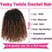 Unionbeauty 10 Inch Pre-twisted Yanky Twists Crochet Braids Hair 8PCS Pre-looped Ombre Brown Senegalese Twist Micro Passion Twist Crcochet Hair with Curls Synthetic Crochet Hair Extensions 1B/30#