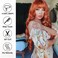 X-TRESS Ginger Wigs with Bangs 22Inch Synthetic Natural Curly Bang Orange Wigs for Black Women Synthetic Wavy Heat Resistant Fiber Hair Wigs for Daily Party Copper Wig（Ginger）