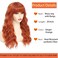 X-TRESS Ginger Wigs with Bangs 22Inch Synthetic Natural Curly Bang Orange Wigs for Black Women Synthetic Wavy Heat Resistant Fiber Hair Wigs for Daily Party Copper Wig（Ginger）