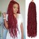 ZRQ Butterfly Locs 30 Inch Burgundy Distressed Locs Crochet Hair, Pre-looped 6Packs Crochet Faux Locs Braids,Long Goddess Locs Synthetic Hair Extensions (6 Packs BUG#)
