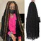 ZRQ 42 Inch Butterfly Locs Crochet Braids Hair Pre-looped Super Long Distressed Locs Synthetic Handmade Crochet Soft Locs Bohomian Goddess Locs Hair Extensions (6 Pack 1B#)