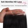 Lashey 5x5 HD Lace Closure, Natural Black HD Closure Pre Bleached Knots Pre Plucked Hairline Straight Human Hair 14 Inch