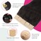 Lashey Tape in Hair Extensions Human Hair Straight Tape in Hair Extensions Dark Brown 22 Inch 20pcs 50g/pack Invisible Human Hair for Women