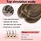 Flufymooz Real Human Hair Toppers for women, 10 Inch Clip in Bangs 100％ Human Hair Toppers for Thinning Hair, Cover Hair Topper Hair Pieces with 150% Density Silk Base-Chocolate Brown with Blonde