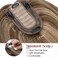 Elailite Hair Toppers for Women Real Human Hair Topper Thinning Thin 5.1"x2.8" Silk Base Clip in Remy Hairpieces 18 Inch Chocolate Brown mix Dark Blonde