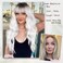 AISI QUEENS White Wigs for Women, Ombre White Wig with Bangs Long Wavy Wig Hair Dark Root Synthetic Wigs Heat Resistant Fiber for Daily Party Use