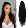 FESHFEN Ponytail Extensions - 26 inch Drawstring Long Curly Wavy Clip in Ponytails Synthetic Hair Piece Pony Tail Hairpieces for Women, Black