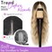 Ombre Blonde Wig for Women Long Wavy 4x1 Lace Natural Hairline Glueless for Beginners Middle Part Synthetic for Daily Party Use 26Inch