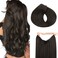 HOTBANANA Wire Hair Extensions, 14 inch 75g Dark Brown Fish Line Hair Extensions Real Human Hair Straight Invisible Wire Hair Extensions Remy Hair Extensions