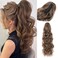 MORICA Ponytail Claw Clip Hair Extension 24" Long Smooth Overhead Pony Tail Drawstring Curly Wavy Hairpiece for Women（24Inch，8A#）
