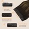 DOORES Human Hair Extensions Balayage Dark Brown to Chestnut Brown 14 Inch 75g Wire Hair Extensions Natural Hair Extensions with Transparent Fish Line Invisible Hairpiece