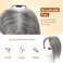 LONAI Real Human Hair Topper, 10 Inch 100％ Human Hair Toppers for Thinning Hair, Large Hand-woven area Coverage Natural Hairpiece Wiglet for Women Daily 5"x3.5" Silk Base-Light Grey