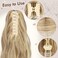 FESHFEN Ponytail Extensions, Long Claw Clip in Ponytail Hairpiece Synthetic Pony Tails Hair Piece Natural Wavy Hairpieces for Women, 20 inch Dark Ash Blonde Mixed Bleach Blonde