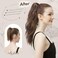 FESHFEN Ponytail Extensions, Long Claw Clip in Ponytail Hairpiece Synthetic Pony Tails Hair Piece Natural Wavy Hairpieces for Women, 20 inch Black