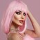 Pink Bob Wig With Bangs Short Pink Wig for Women 12 Inch Straight Bob wig with Bangs Synthetic Colorful Cosplay Daily Party Use（Pink,12IN）