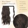 FESHFEN Wavy Ponytail Extension, Natural Curly Wrap Around Ponytails Dark Brown Hair Piece Synthetic Long Clip Pony Tail Hairpieces for Women, 14 inch