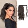 FESHFEN Wavy Ponytail Extension, Natural Curly Wrap Around Ponytails Dark Brown Hair Piece Synthetic Long Clip Pony Tail Hairpieces for Women, 14 inch
