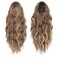 FESHFEN Ponytail Extensions, Long Curly Wavy Drawstring Ponytails Fluffy Clip in Pony Tail Hair Piece Synthetic Hairpieces for Women, 18 inch Light Brown &amp; Blonde