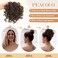 PEACOCO Messy Bun Short Curly Ponytail Extension Elastic Drawstring Loose Hair Bun Hair Pieces for Women with Thinning Hair High Temperature Synthetic Fiber Hair Bun Extension 80g