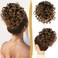 PEACOCO Messy Bun Short Curly Ponytail Extension Elastic Drawstring Loose Hair Bun Hair Pieces for Women with Thinning Hair High Temperature Synthetic Fiber Hair Bun Extension 80g