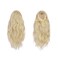 FESHFEN Ponytail Extensions, Drawstring Ponytails Hair Extension Ash Blonde Short Curly Wavy Hair Piece Synthetic Blonde Pony Tail Hairpieces for Women, 12 inch