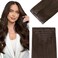 DOORES Invisi Edge Clip in Hair Extensions 14 inch 110g 7pcs, Virgin Real Human Hair PU Clip in Extension Invisible Seamless Natural Thickening Hairstyle, 4A Chocolate Brown