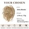 CJL HAIR Large Messy Bun Hair Piece Wavy Curly Scrunchies Synthetic Chignon Ponytail Hair Extensions Thick Updo Hairpieces for Women Dirty Blonde