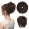 CJL HAIR Large Messy Bun Hair Piece Wavy Curly Scrunchies Synthetic Chignon Ponytail Hair Extensions Thick Updo Hairpieces for Women Dark Brown