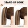 16 Inch Claw Clip In Ponytail Extension Human Hair, Pony Tail Hair Extensions 100% Real Human Hair for Women, 105g Hair Pieces Can be Washed Curled Dyed #4P27 Medium Brown &amp; Dark Blonde