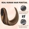16 Inch Claw Clip In Ponytail Extension Human Hair, Pony Tail Hair Extensions 100% Real Human Hair for Women, 105g Hair Pieces Can be Washed Curled Dyed #4P27 Medium Brown &amp; Dark Blonde