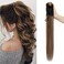 16 Inch Claw Clip In Ponytail Extension Human Hair, Pony Tail Hair Extensions 100% Real Human Hair for Women, 105g Hair Pieces Can be Washed Curled Dyed #4P27 Medium Brown &amp; Dark Blonde