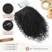 Clip in Hair Extensions, FLUFYMOOZ 4PC 100％ Pure Protein Silk Hair Extensions Long Soft Natural Hairpiece 20 Inch Curly Hair Extension for Women (Black)