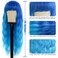 Blue Wig with Bangs Long Wavy Ombre Blue Wigs for Women Loose Wave Blue Heat Resistant Synthetic Wig Blue Curly Wig for Daily Party Cosplay 24 Inch